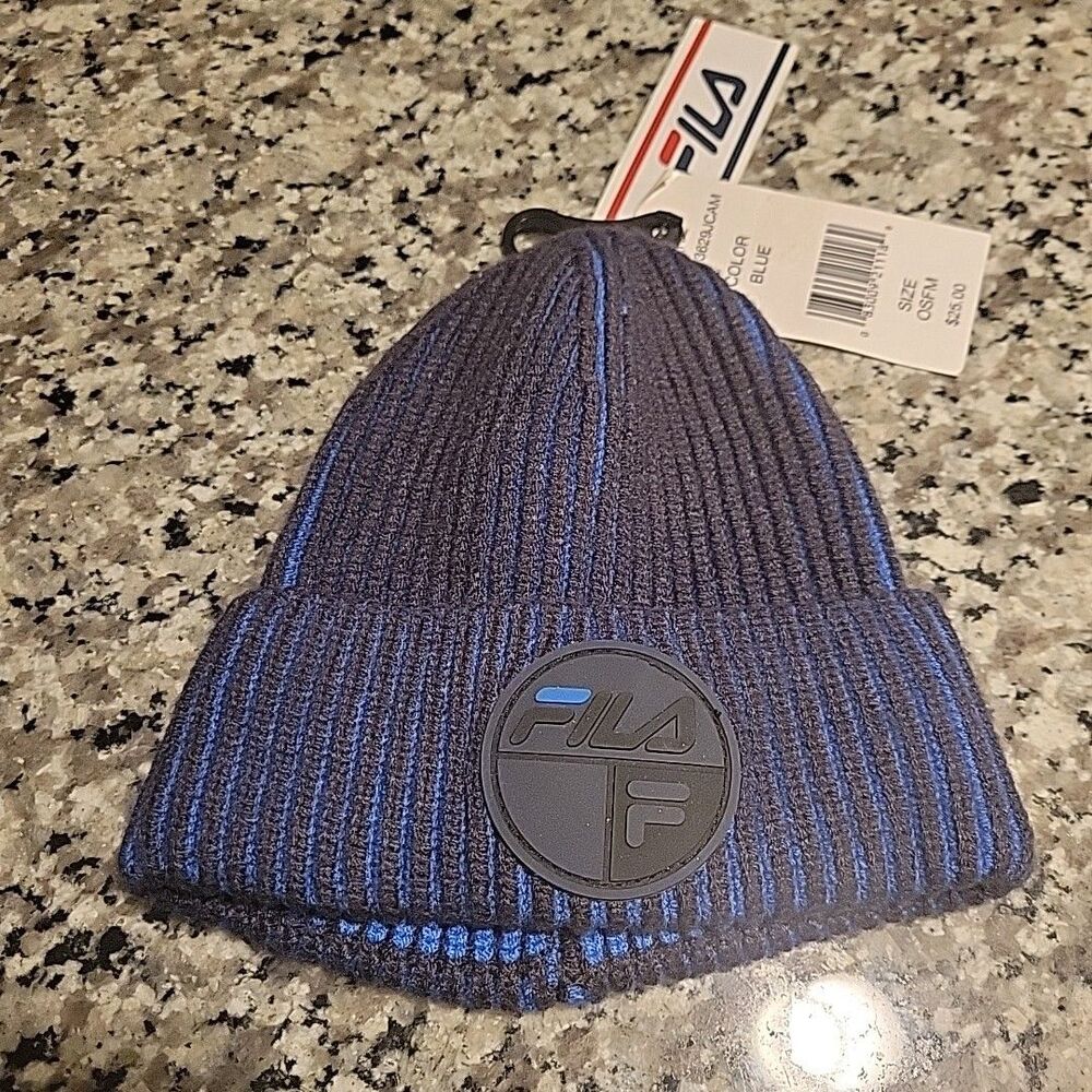 FILA Boys‎ Blue/Black Beanie One Size Fits Most
